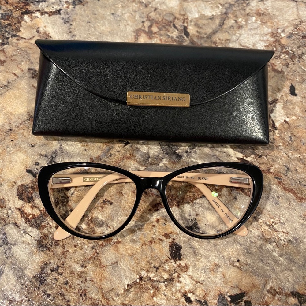 Christian Siriano Cat eye eyeglasses black/ cream